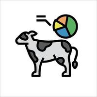 A cow with a pie chart on it vector