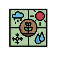 A square with four icons of different weather conditions vector
