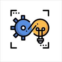 A light bulb and gears icon vector