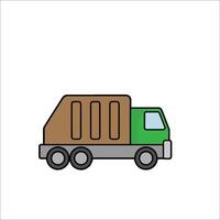 A dump truck icon on a white background vector