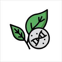 A leaf and a dna molecule icon vector