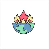 A globe with flames and a burning candle vector
