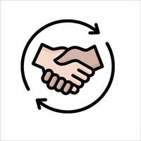 Handshake icon illustration vector