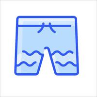A blue swim trunks icon on a white background vector