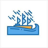 A ship with a sail in the water vector