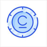 A blue circle with the letter c in it vector