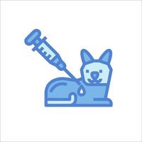 A dog with a syringe in its mouth vector