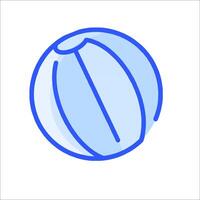A blue and white beach ball icon vector