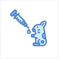 A rabbit is holding a syringe and a needle vector