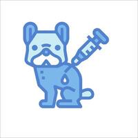 A dog with a syringe in its mouth vector