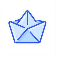 A paper boat icon on a white background vector