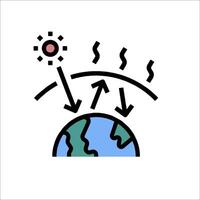 A cartoon of the earth with arrows pointing up and down vector