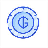 A blue and white icon with the word g in it vector