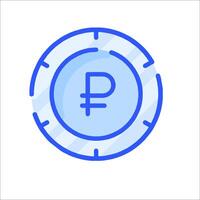 The symbol for the currency is shown in a circle vector