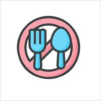 No food sign with fork and spoon in a circle vector