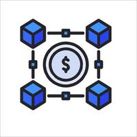 A dollar sign surrounded by cubes vector