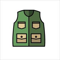 A green vest with pockets on the front vector