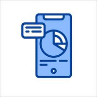 Mobile app icon with pie chart vector