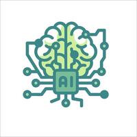 Ai brain icon illustration vector