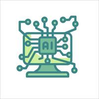 Ai technology icon illustration vector