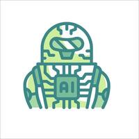 Ai robot icon illustration vector