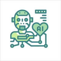 Ai robot icon illustration vector