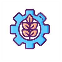 A gearwheel with a plant inside it vector