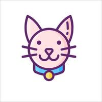 A cartoon cat with a collar on its head vector