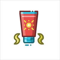 A tube of sunscreen with a sun on it vector