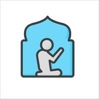 A man praying in a mosque icon vector