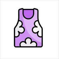 A purple tank top with white flowers on it vector