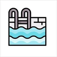 A swimming pool with a ladder and a ladder vector