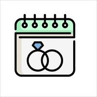 A calendar with two rings on it vector