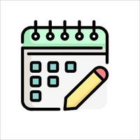 Calendar icon with pencil and calendar vector