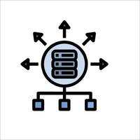 A computer with a server and a network connection vector