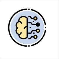 A brain icon with a circuit board around it vector