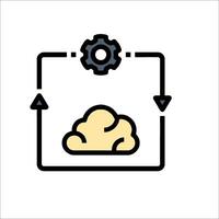A cloud with a cogwheel and a cogwheel icon vector