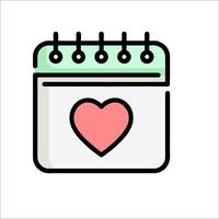 A calendar with a heart on it vector