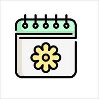 A calendar with a flower on it vector