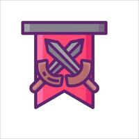 A banner with two swords and a banner vector