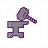 Anvil hammer icon on white background vector