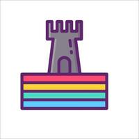 A rainbow tower icon on a white background vector
