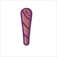A cartoon ice cream cone with a purple swirl vector