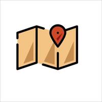 Map icon with a pin on it vector