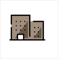 A building icon with a window and a door vector