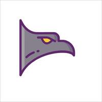 A purple and yellow eagle head icon vector