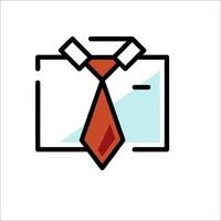 A tie is shown in a white box with a red tie vector