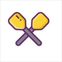 Two paddles crossed in a line icon vector