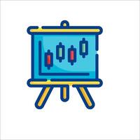 An icon of a board with a chart on it vector