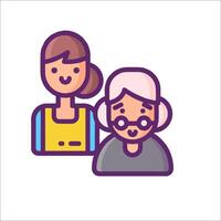 An icon of two people with glasses and a woman vector